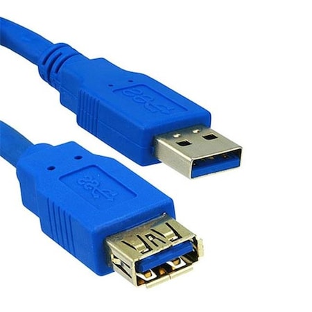 CMPLE 673-N USB 3.0 A Male To A Female Extension Gold Plated Cable- 1.5FT- Blue